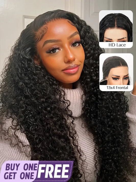 onlylove hair model show 13x4 hd lace wig deep wave lace frontal human hair wigs