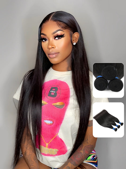 OnlyLove Hair Silky Straight 3 Bundles Human Hair Weave