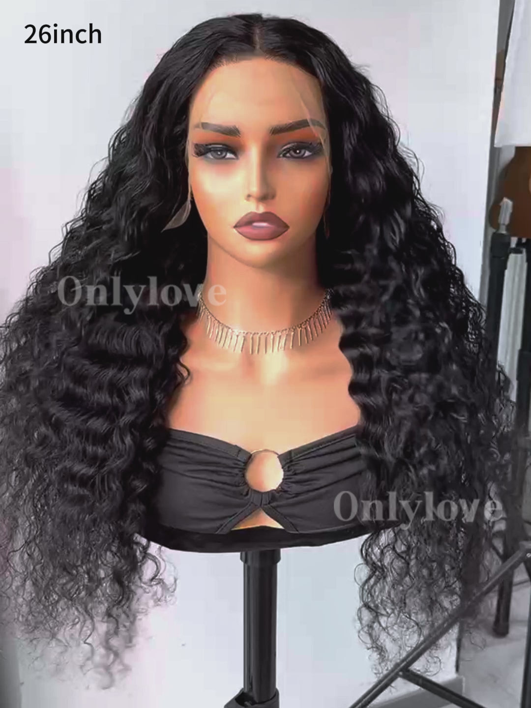 onlylove hair 26 inch 13x4 hd lace wig water wave video